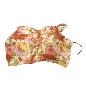 Shade And Shore Women's Sz 34B Underwire Halter Bikini Swim Top Floral Print New